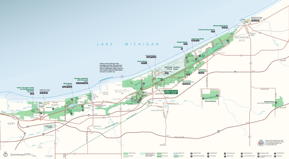 map of Indiana Dunes National Park