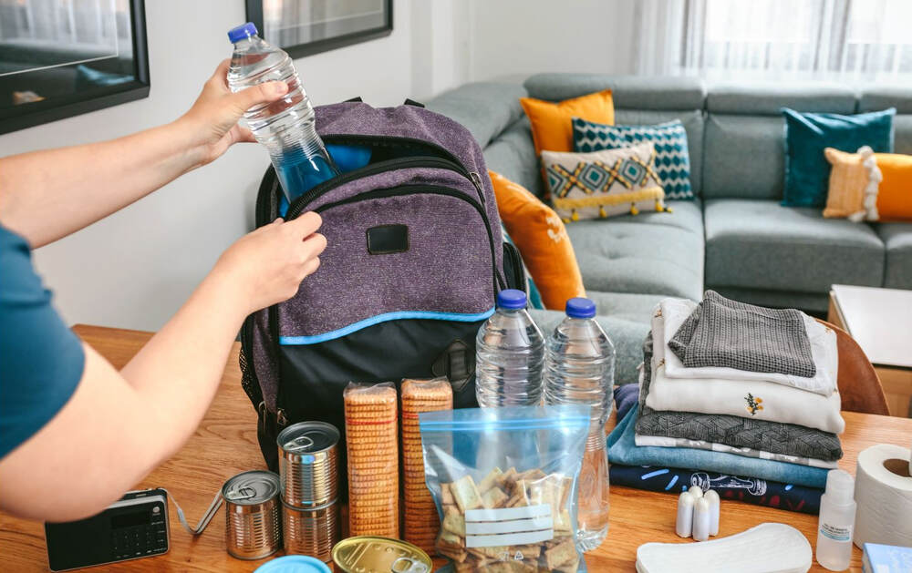 organized backpack with proper supplies when visiting a national park