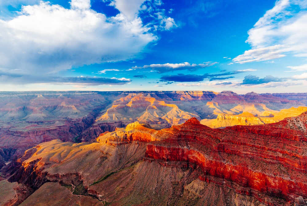 view of sunset from Mather Point South Rim in grand canyon np