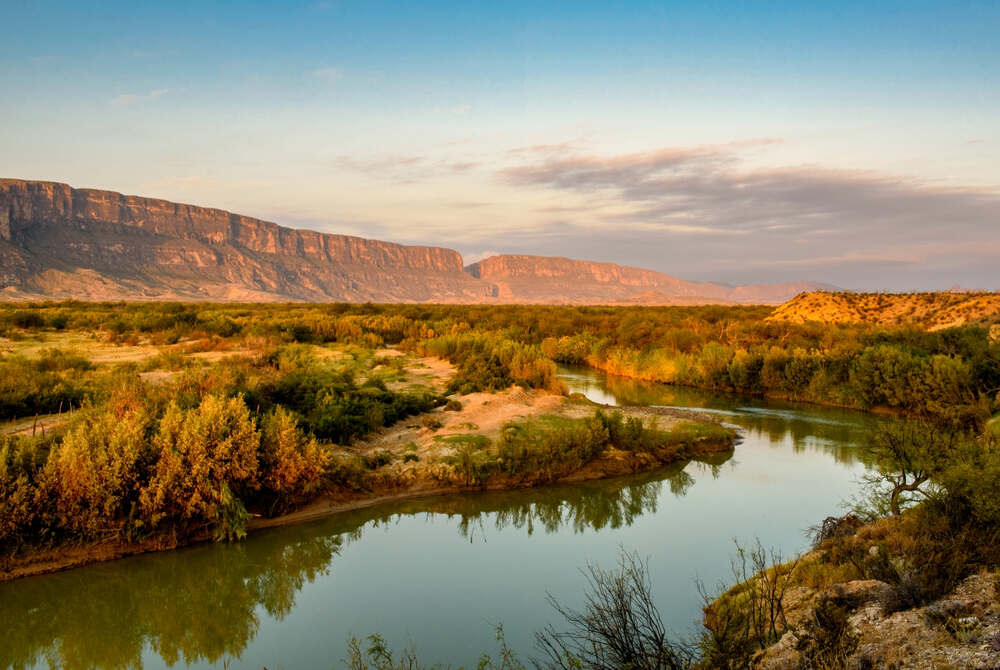 A beautiful sunrise over the Rio Grand Wild and Scenic River