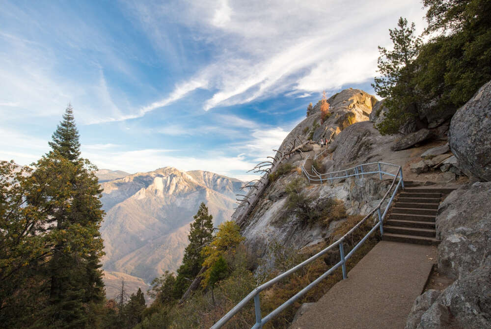 Beautiful shot of the walk up to the top of Moro Rock