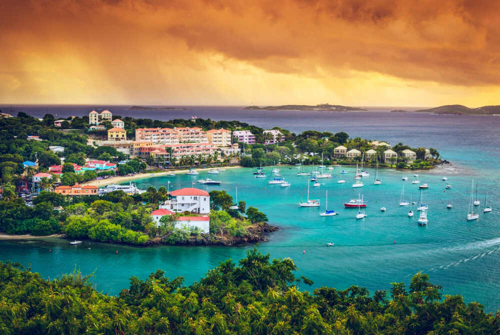 aerial view of st. john and it's proximity to virgin islands np