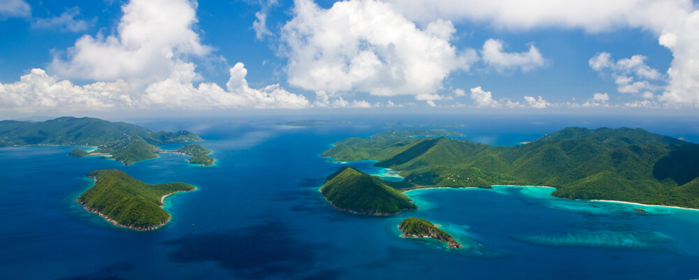 aerial view of Virgin Islands National Park