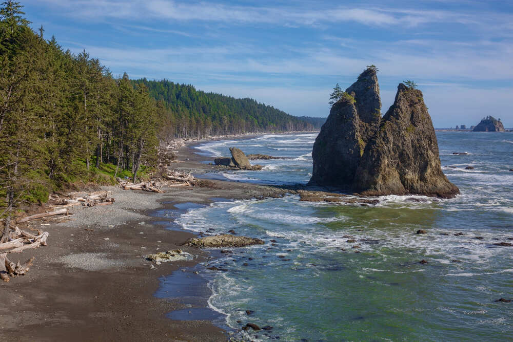 of of rugged coastline at Rialto Beach at Olympic National Park