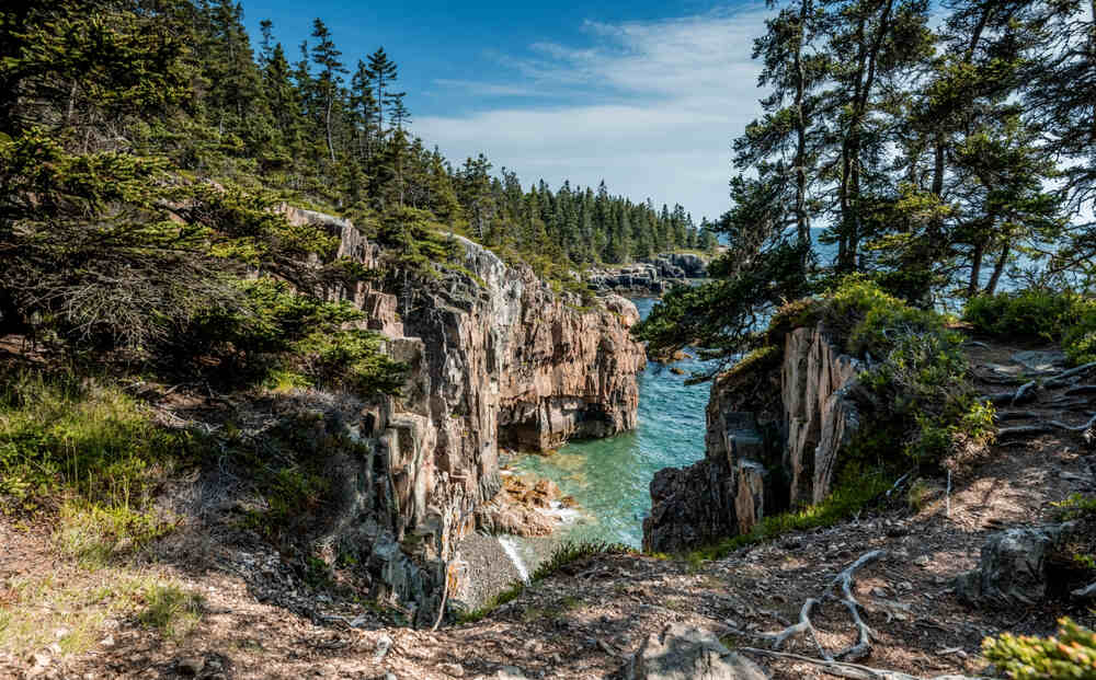rocky and rugged shoreline of the Schoodic Peninsula