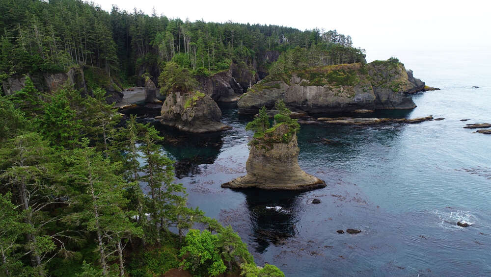 The rugged coastline of Cape Flattery in washington's olympic np
